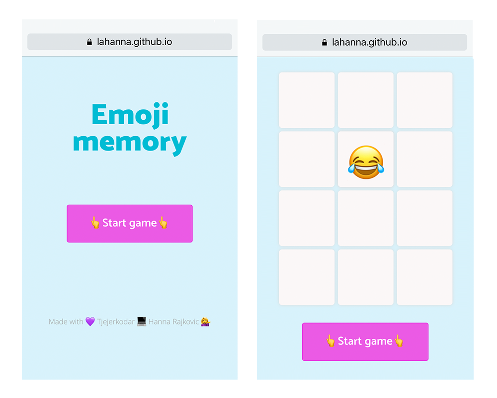 Emoji memory spel på mobile - starta spelet och matcha din favorit emojis